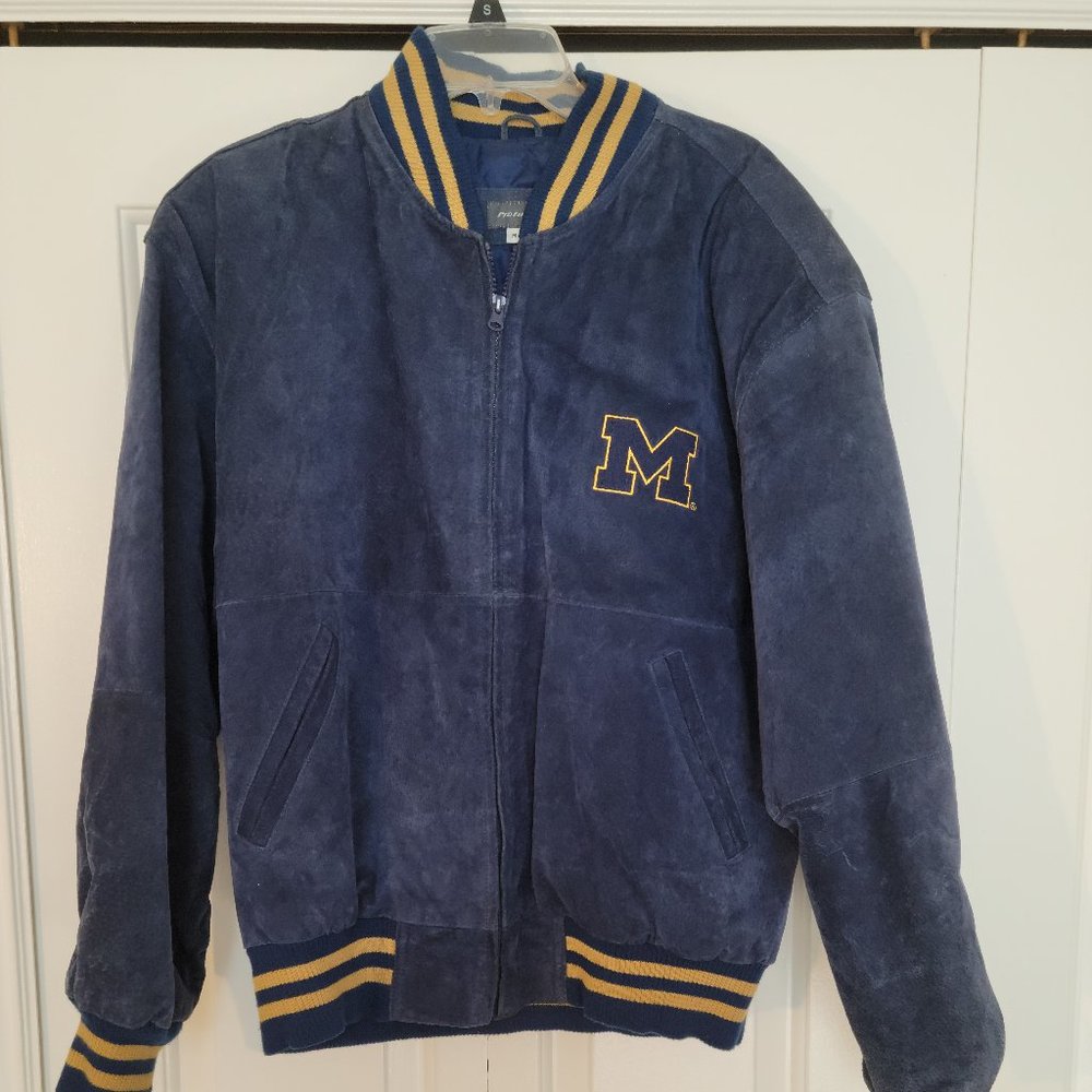 University of Michigan Leather Suede Collegiate Vintage Jacket Size Medium